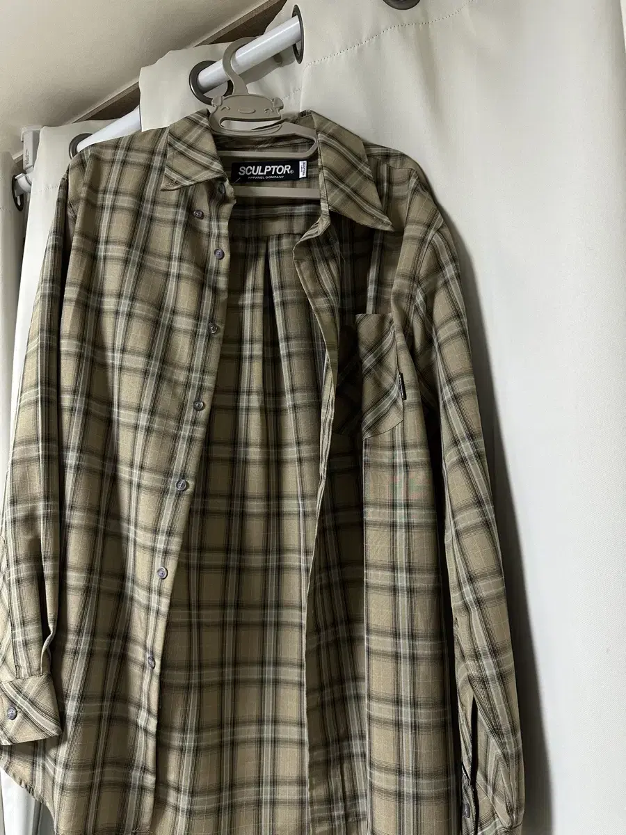 스컬프터 셔츠 Plaid Beach Shirt Beige